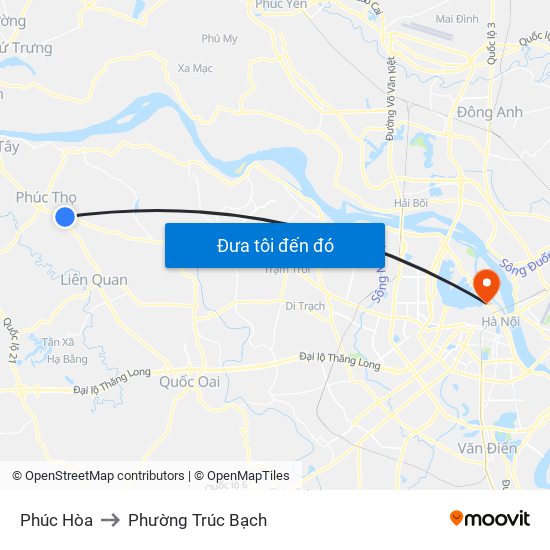 Phúc Hòa to Phường Trúc Bạch map