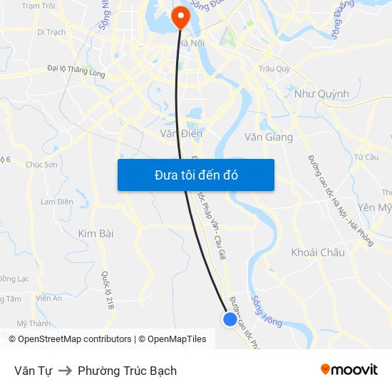 Văn Tự to Phường Trúc Bạch map