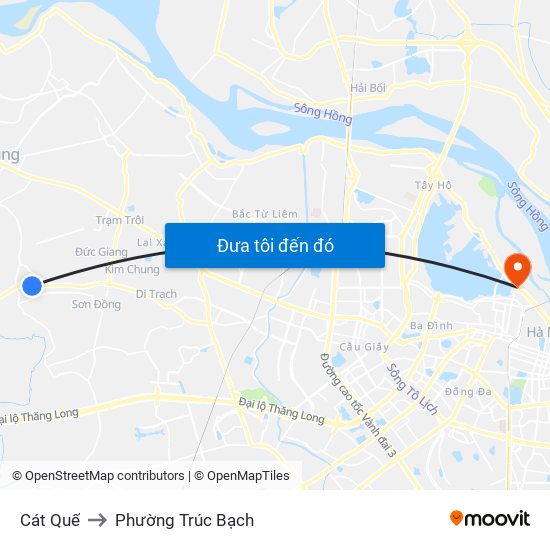 Cát Quế to Phường Trúc Bạch map