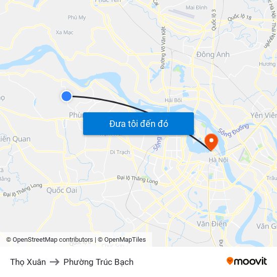 Thọ Xuân to Phường Trúc Bạch map