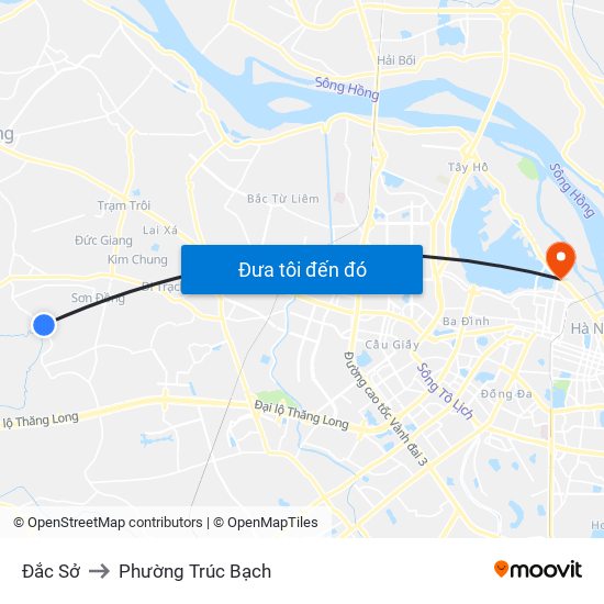 Đắc Sở to Phường Trúc Bạch map