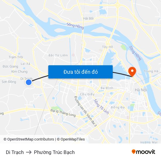 Di Trạch to Phường Trúc Bạch map