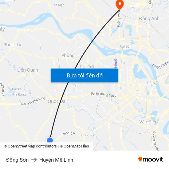 Đông Sơn to Huyện Mê Linh map