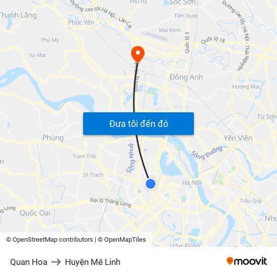 Quan Hoa to Huyện Mê Linh map