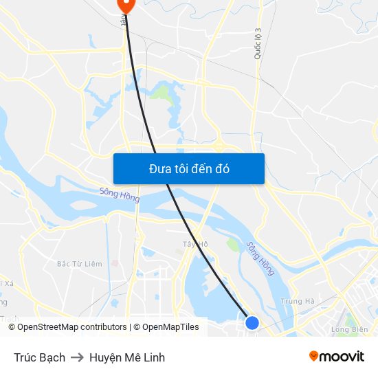 Trúc Bạch to Huyện Mê Linh map