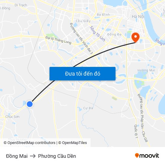 Đồng Mai to Phường Cầu Dền map