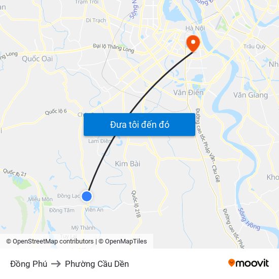 Đồng Phú to Phường Cầu Dền map