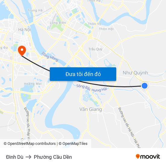 Đình Dù to Phường Cầu Dền map