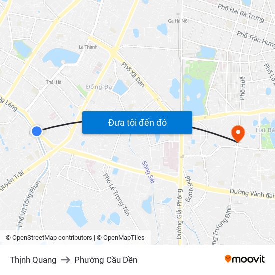 Thịnh Quang to Phường Cầu Dền map