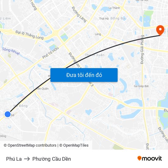 Phú La to Phường Cầu Dền map