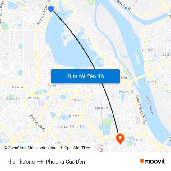 Phú Thượng to Phường Cầu Dền map