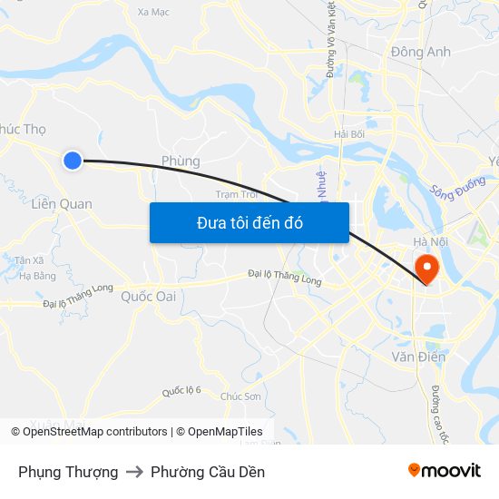 Phụng Thượng to Phường Cầu Dền map