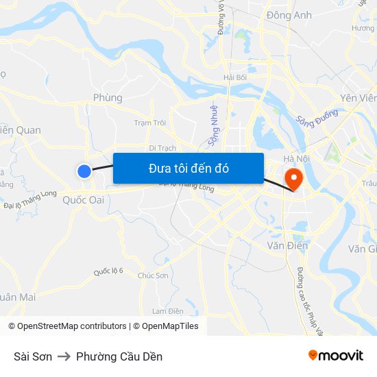 Sài Sơn to Phường Cầu Dền map