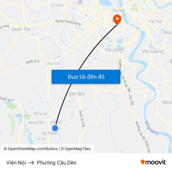 Viên Nội to Phường Cầu Dền map