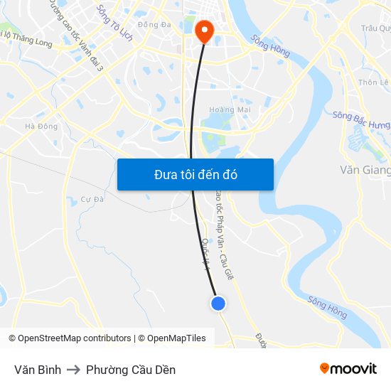 Văn Bình to Phường Cầu Dền map