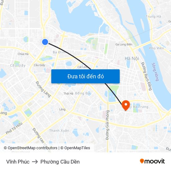 Vĩnh Phúc to Phường Cầu Dền map