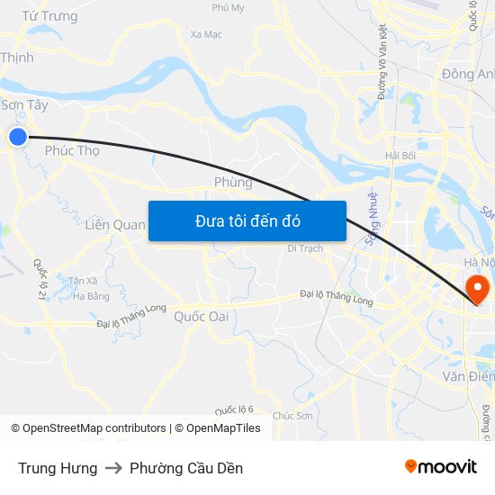 Trung Hưng to Phường Cầu Dền map