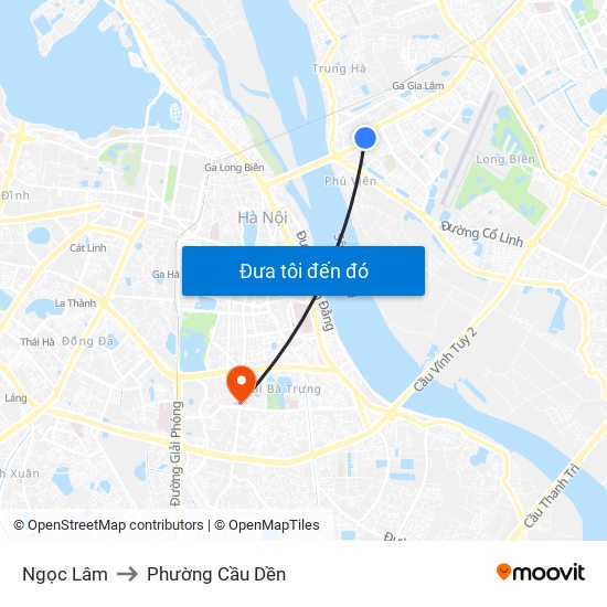 Ngọc Lâm to Phường Cầu Dền map