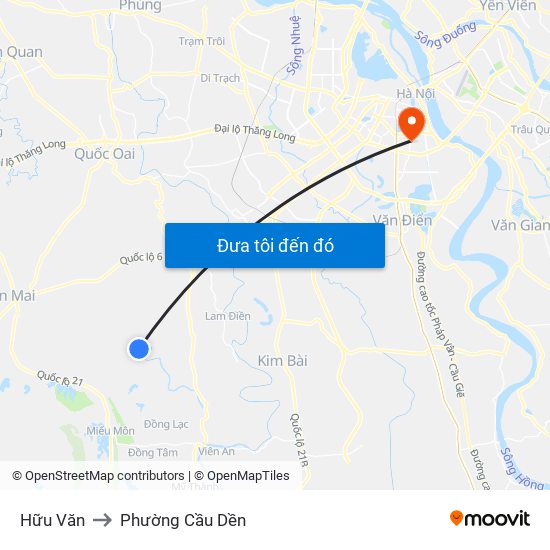 Hữu Văn to Phường Cầu Dền map