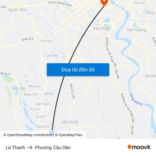 Lê Thanh to Phường Cầu Dền map