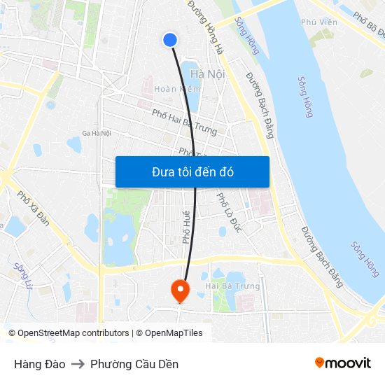 Hàng Đào to Phường Cầu Dền map