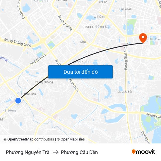 Phường Nguyễn Trãi to Phường Cầu Dền map