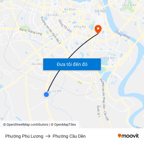 Phường Phú Lương to Phường Cầu Dền map