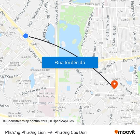 Phường Phương Liên to Phường Cầu Dền map