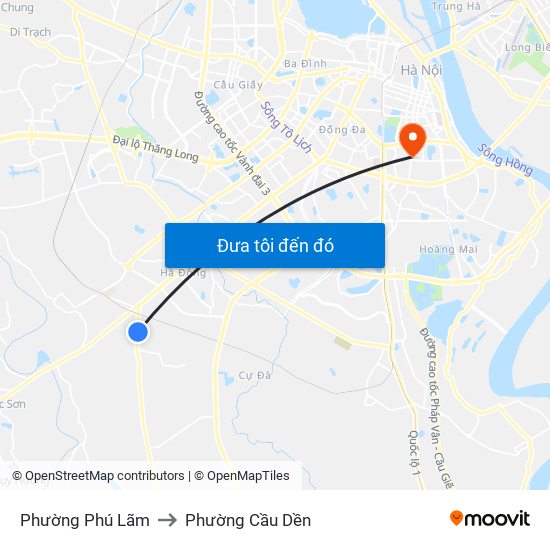 Phường Phú Lãm to Phường Cầu Dền map