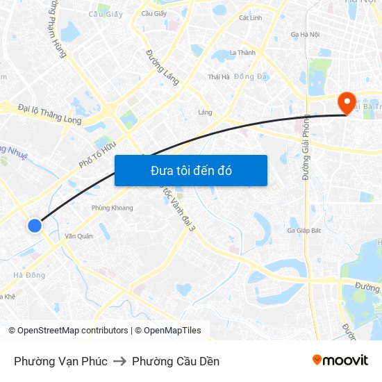 Phường Vạn Phúc to Phường Cầu Dền map