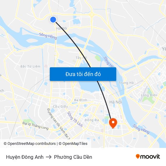 Huyện Đông Anh to Phường Cầu Dền map