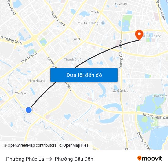 Phường Phúc La to Phường Cầu Dền map