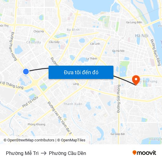 Phường Mễ Trì to Phường Cầu Dền map