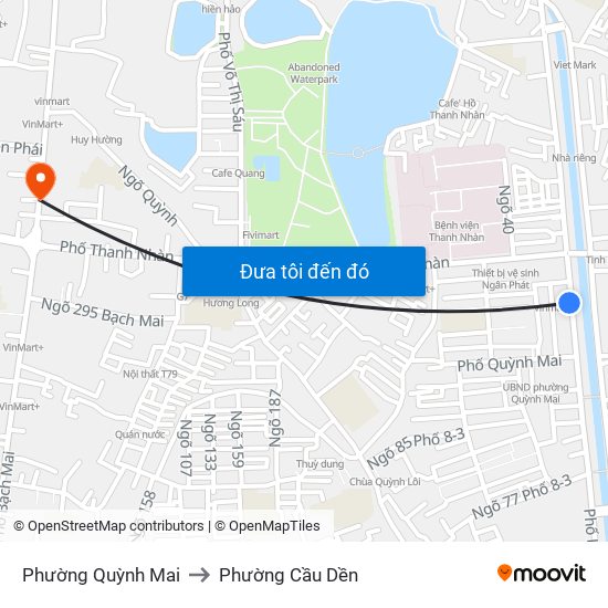 Phường Quỳnh Mai to Phường Cầu Dền map