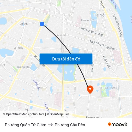 Phường Quốc Tử Giám to Phường Cầu Dền map