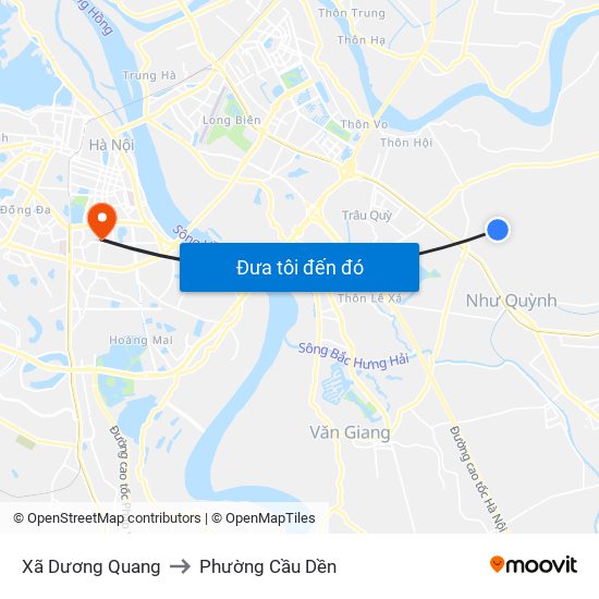 Xã Dương Quang to Phường Cầu Dền map