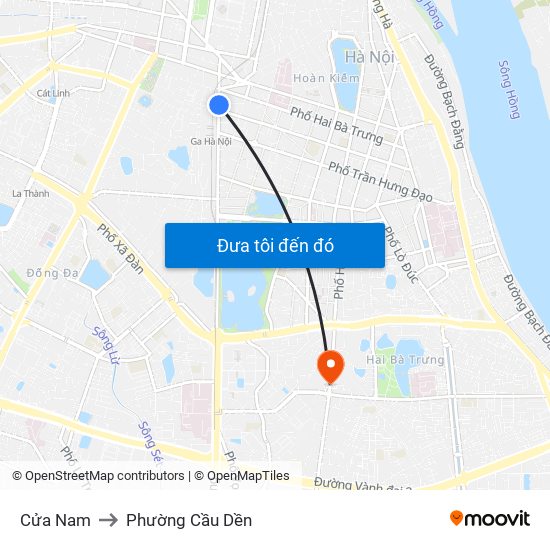 Cửa Nam to Phường Cầu Dền map