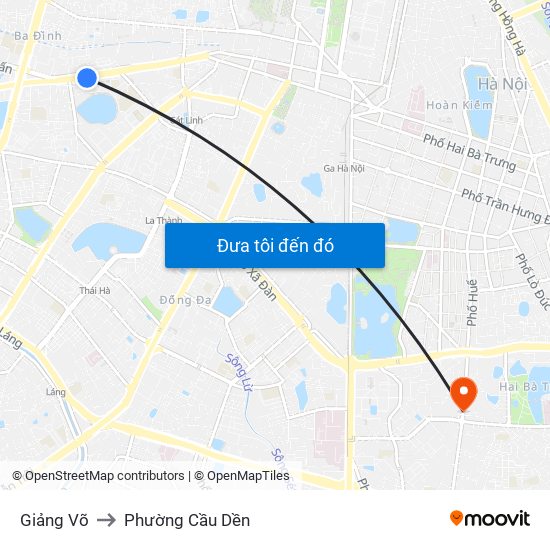 Giảng Võ to Phường Cầu Dền map