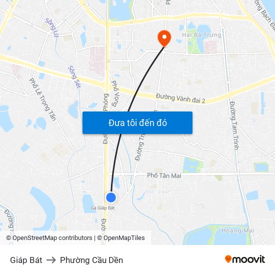 Giáp Bát to Phường Cầu Dền map