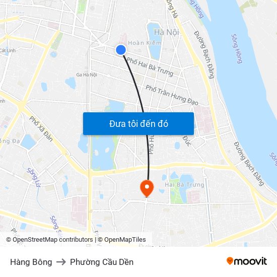 Hàng Bông to Phường Cầu Dền map