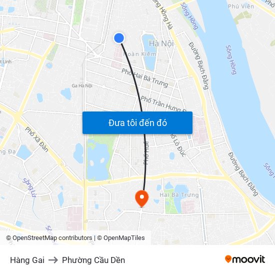 Hàng Gai to Phường Cầu Dền map