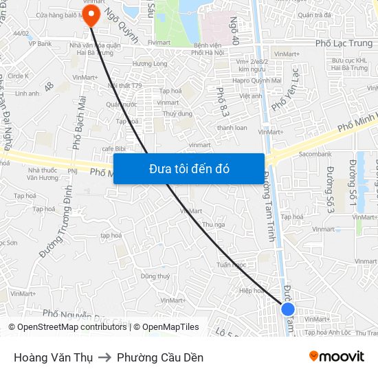 Hoàng Văn Thụ to Phường Cầu Dền map