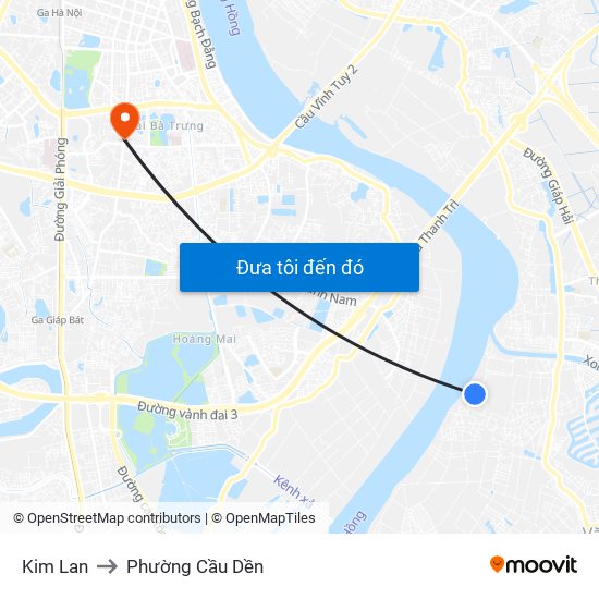 Kim Lan to Phường Cầu Dền map