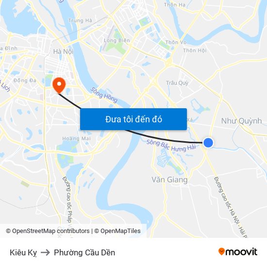 Kiêu Kỵ to Phường Cầu Dền map