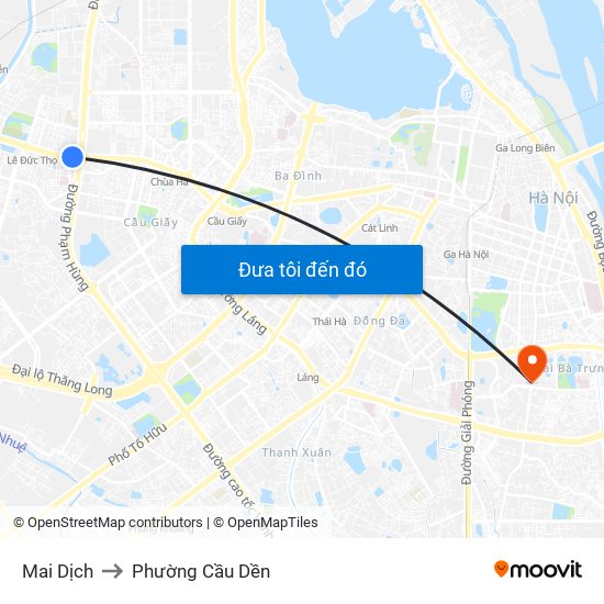 Mai Dịch to Phường Cầu Dền map