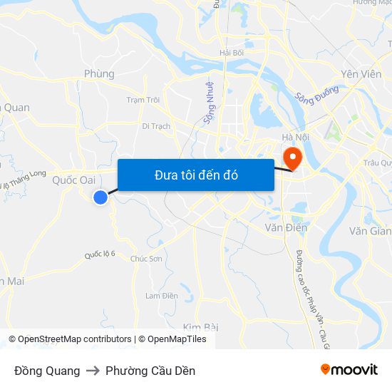 Đồng Quang to Phường Cầu Dền map