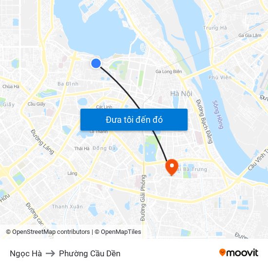 Ngọc Hà to Phường Cầu Dền map