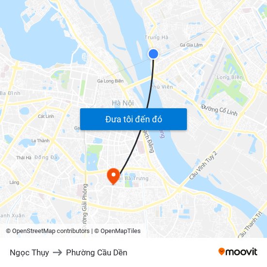 Ngọc Thụy to Phường Cầu Dền map