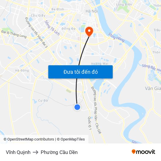 Vĩnh Quỳnh to Phường Cầu Dền map