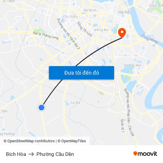 Bích Hòa to Phường Cầu Dền map